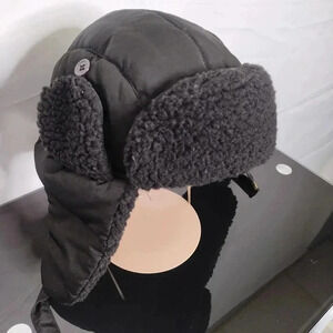 Goodfellow Black Trapper Winter Hat Faux Sherpa Lining Winter Warm Hat